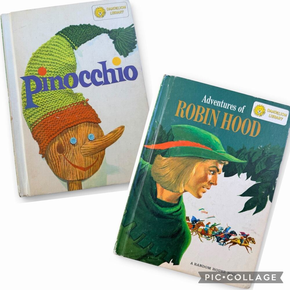 Adventures of Robin Hood Pinocchio Dandelion Library Flip Book 2 Stories in 1